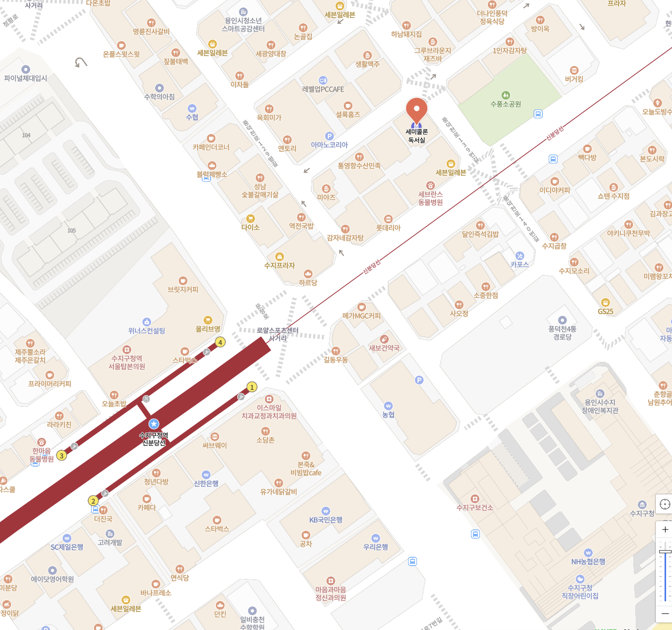세미콜론 위치 — 수지구청역 인근
